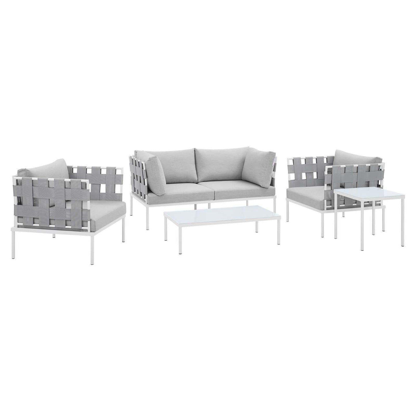 Harmony 5-Piece Sunbrella Outdoor Patio Aluminum Furniture Set, EEI-4925 FredCo