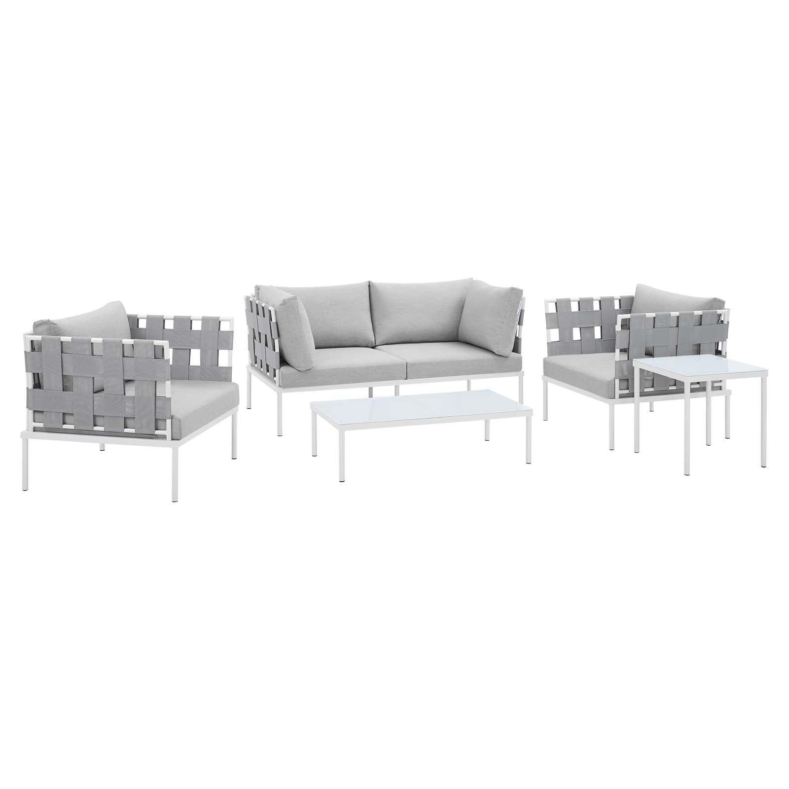 Harmony 5-Piece Sunbrella Outdoor Patio Aluminum Furniture Set, EEI-4925 FredCo