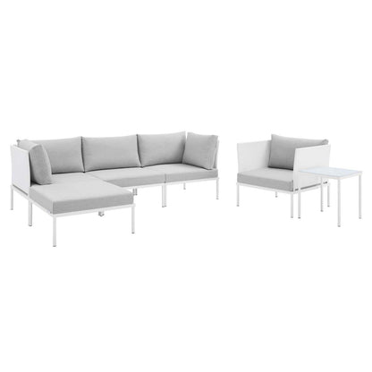 Harmony 6-Piece Sunbrella Outdoor Patio Aluminum Seating Set, EEI-4932 FredCo