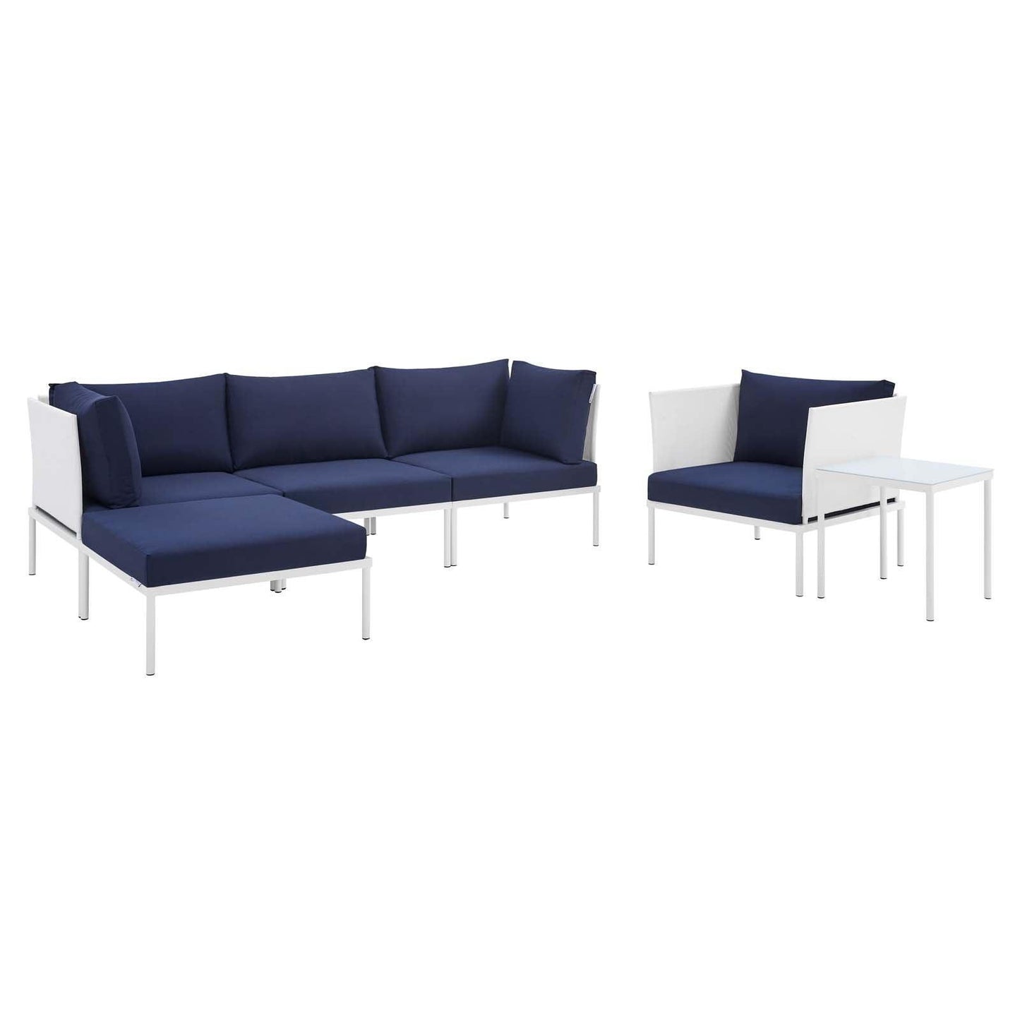 Harmony 6-Piece Sunbrella Outdoor Patio Aluminum Seating Set, EEI-4932 FredCo