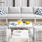 Harmony 8-Piece Sunbrella Basket Weave Outdoor Patio Aluminum Sectional Sofa Set, EEI-4942 FredCo