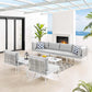 Harmony 8-Piece Sunbrella Basket Weave Outdoor Patio Aluminum Sectional Sofa Set, EEI-4942 FredCo