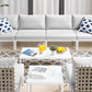 Harmony 8-Piece Sunbrella Basket Weave Outdoor Patio Aluminum Sectional Sofa Set, EEI-4943 FredCo