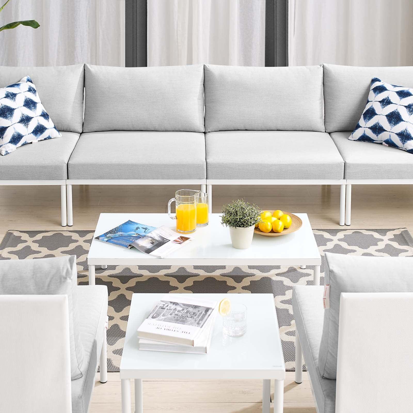 Harmony 8-Piece Sunbrella Outdoor Patio Aluminum Sectional Sofa Set, EEI-4944 FredCo
