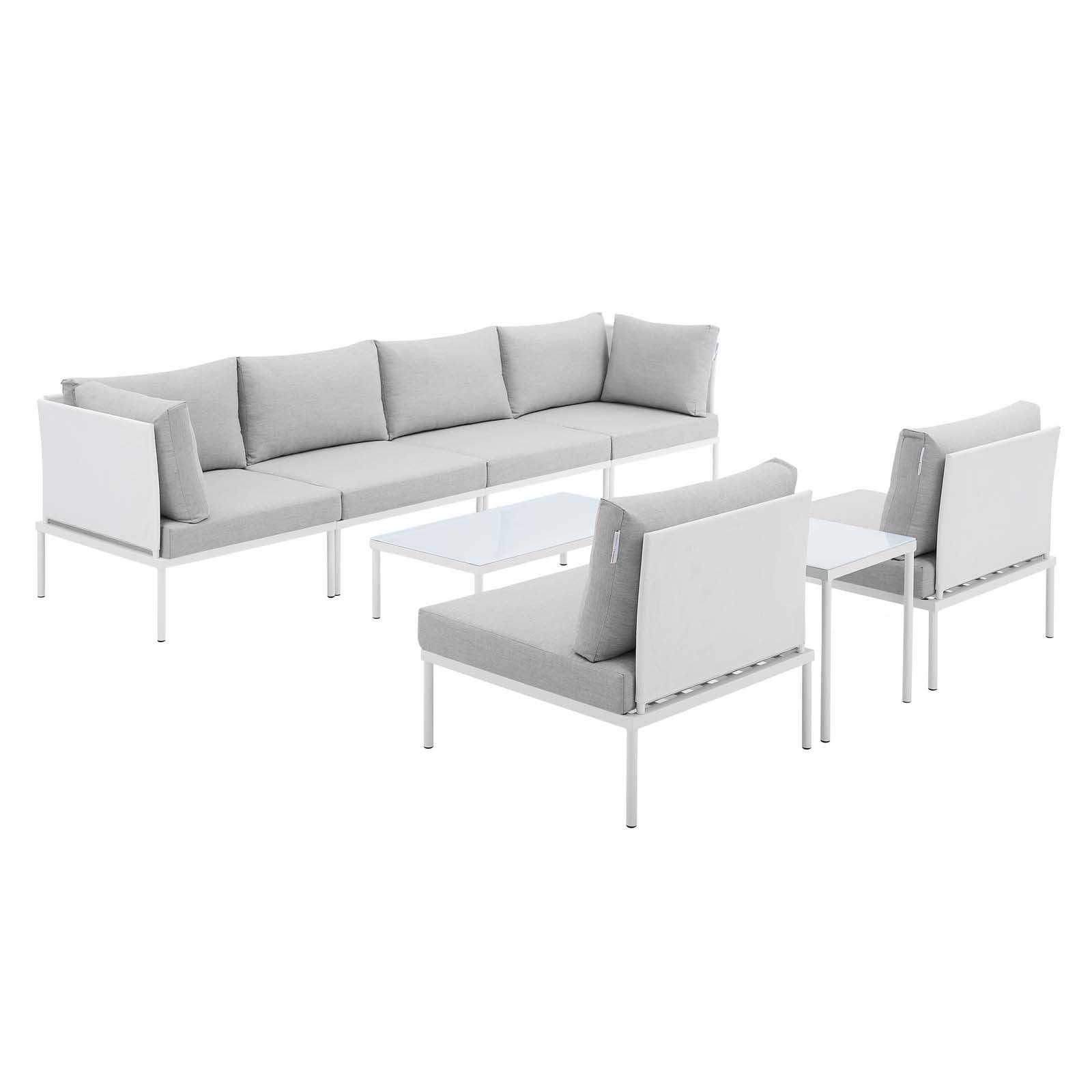 Harmony 8-Piece Sunbrella Outdoor Patio Aluminum Sectional Sofa Set, EEI-4944 FredCo