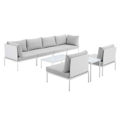 Harmony 8-Piece Sunbrella Outdoor Patio Aluminum Sectional Sofa Set, EEI-4944 FredCo