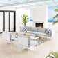 Harmony 8-Piece Sunbrella Outdoor Patio Aluminum Sectional Sofa Set, EEI-4944 FredCo