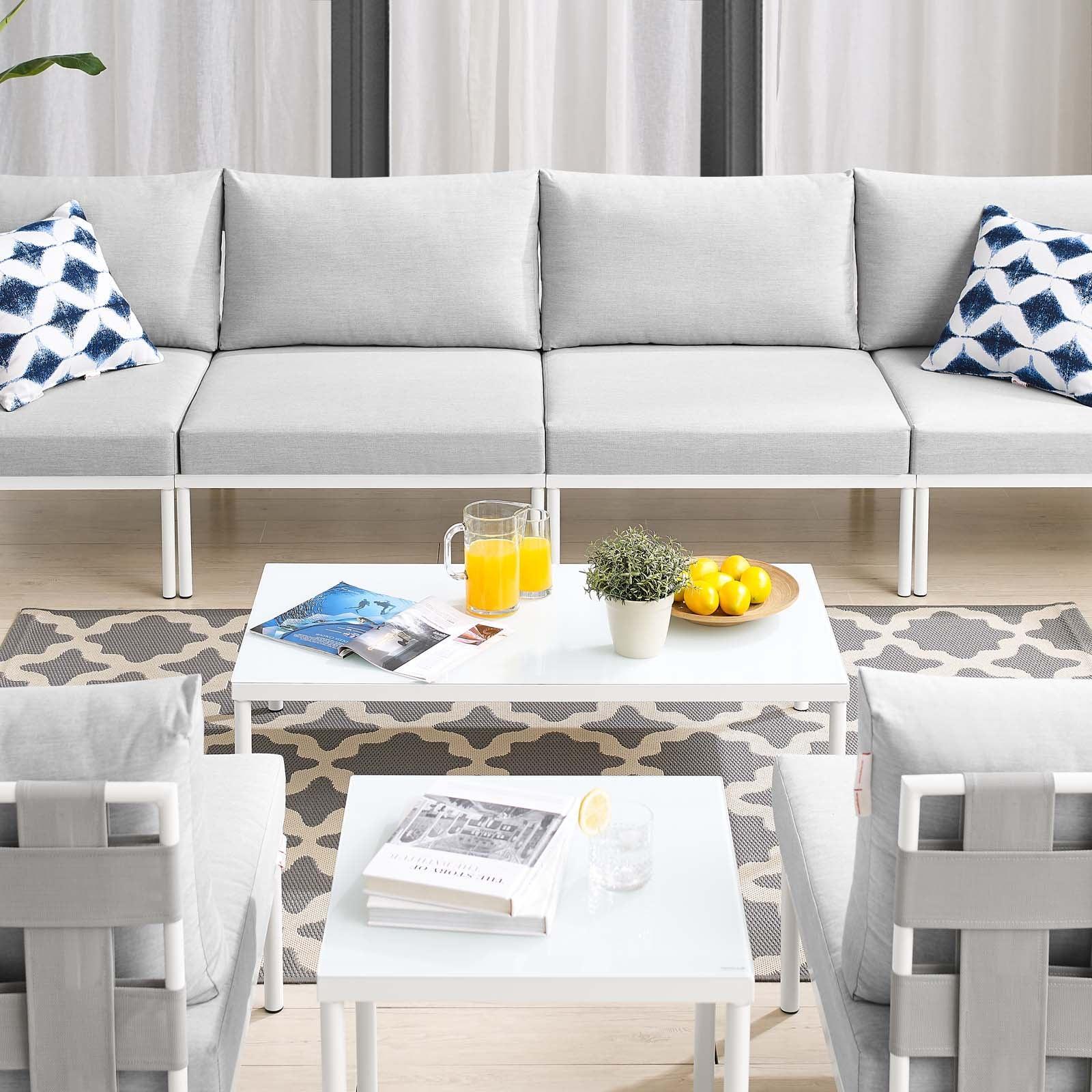 Harmony 8-Piece Sunbrella Outdoor Patio Aluminum Sectional Sofa Set, EEI-4945 FredCo