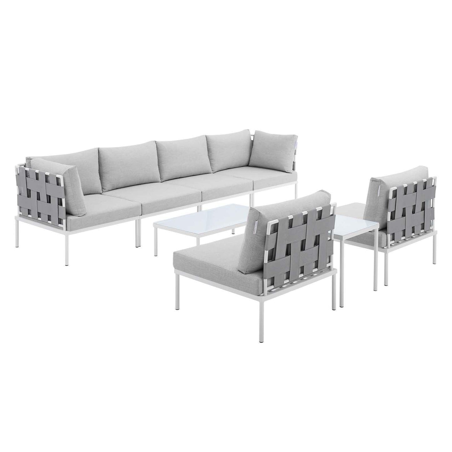 Harmony 8-Piece Sunbrella Outdoor Patio Aluminum Sectional Sofa Set, EEI-4945 FredCo