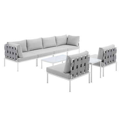 Harmony 8-Piece Sunbrella Outdoor Patio Aluminum Sectional Sofa Set, EEI-4945 FredCo