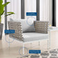 Harmony Sunbrella Basket Weave Outdoor Patio Aluminum Armchair, EEI-4954 FredCo
