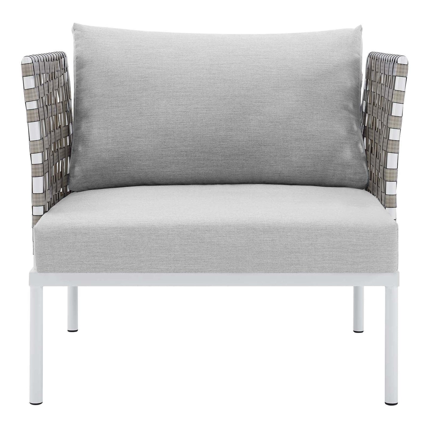 Harmony Sunbrella Basket Weave Outdoor Patio Aluminum Armchair, EEI-4954 FredCo