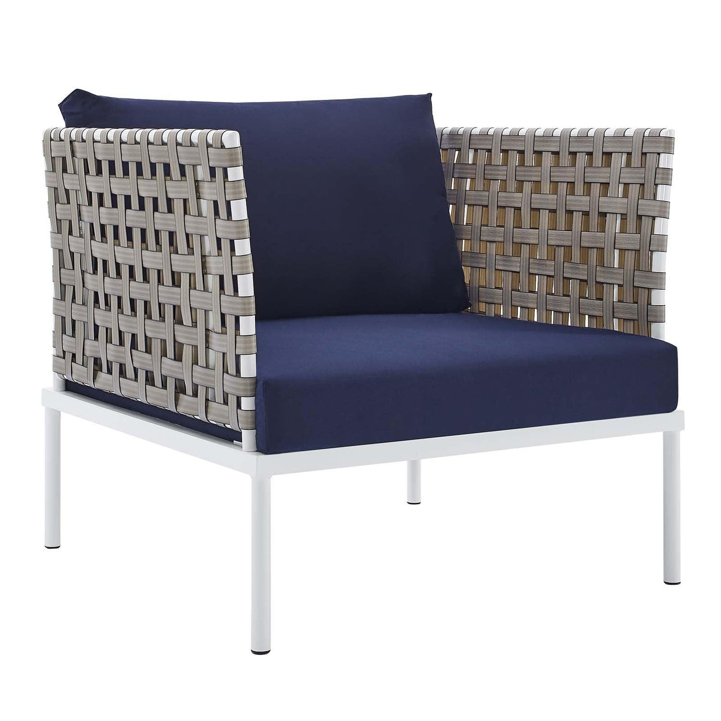 Harmony Sunbrella Basket Weave Outdoor Patio Aluminum Armchair, EEI-4954 FredCo