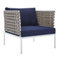 Harmony Sunbrella Basket Weave Outdoor Patio Aluminum Armchair, EEI-4954 FredCo