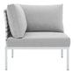 Harmony Sunbrella Basket Weave Outdoor Patio Aluminum Corner Chair, EEI-4537 FredCo