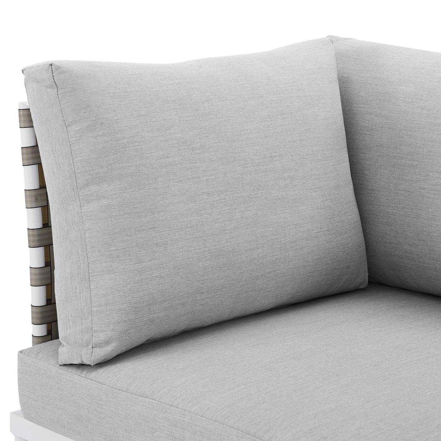 Harmony Sunbrella Basket Weave Outdoor Patio Aluminum Corner Chair, EEI-4538 FredCo