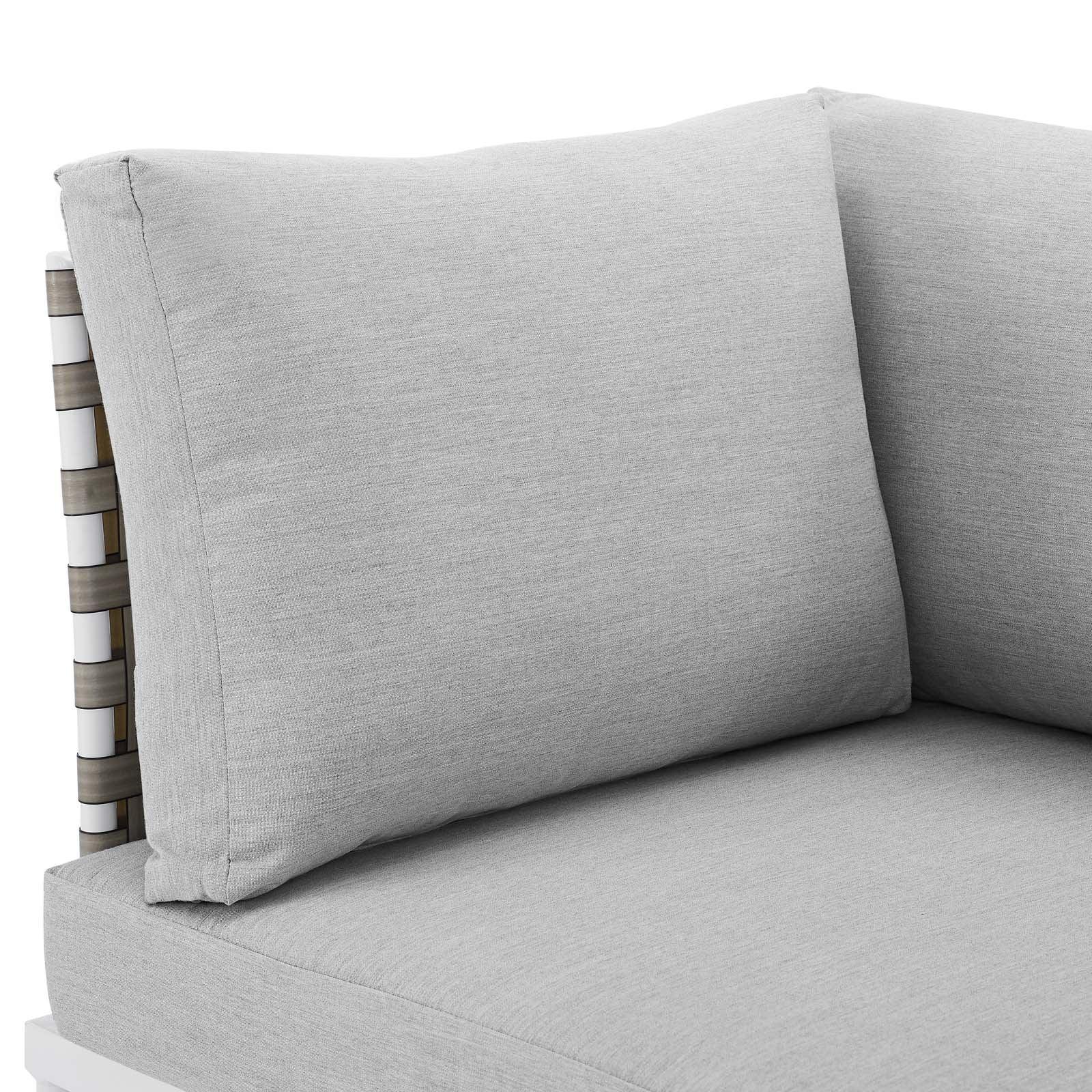 Harmony Sunbrella Basket Weave Outdoor Patio Aluminum Corner Chair, EEI-4538 FredCo