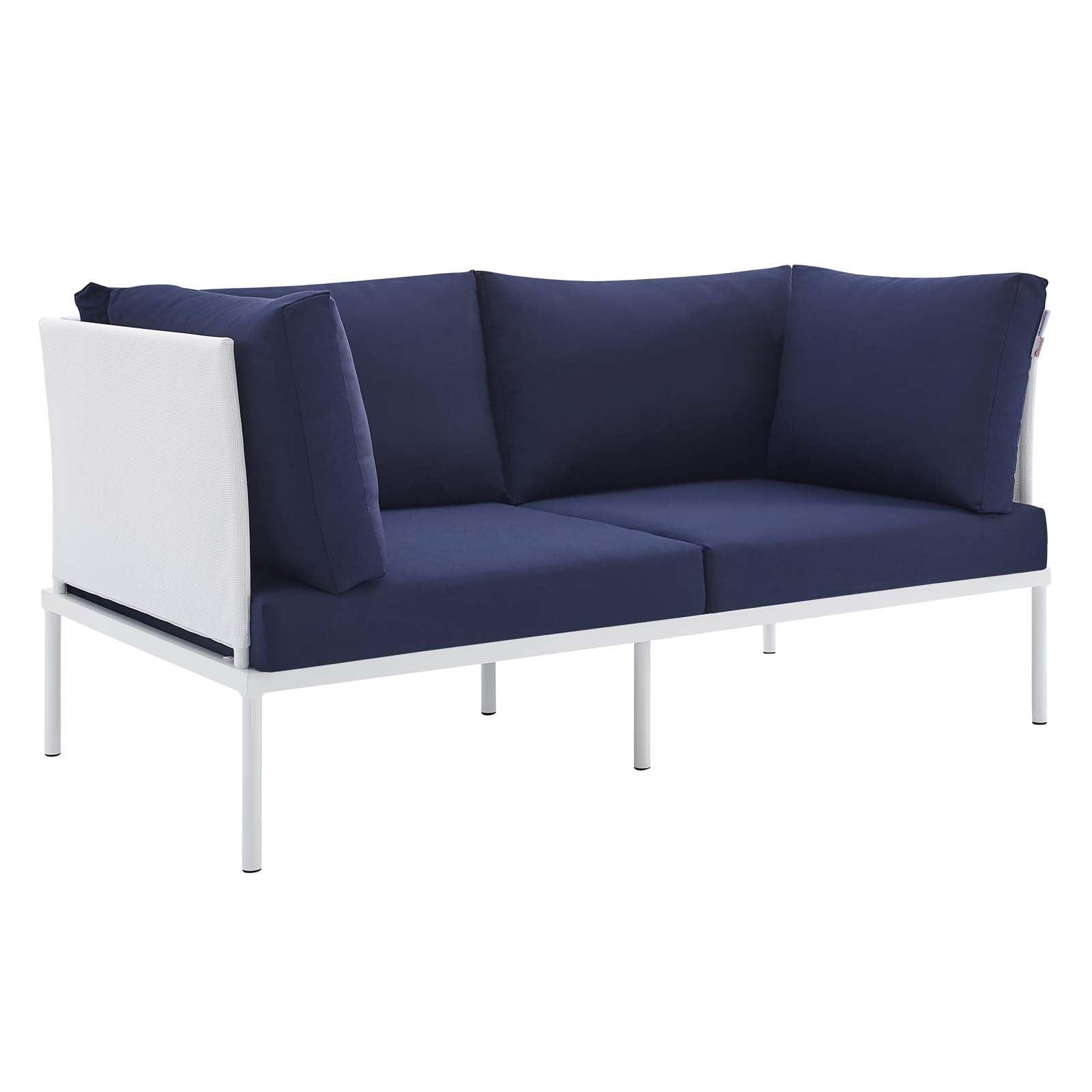 Harmony Sunbrella Outdoor Patio Aluminum Loveseat, EEI-4963 FredCo