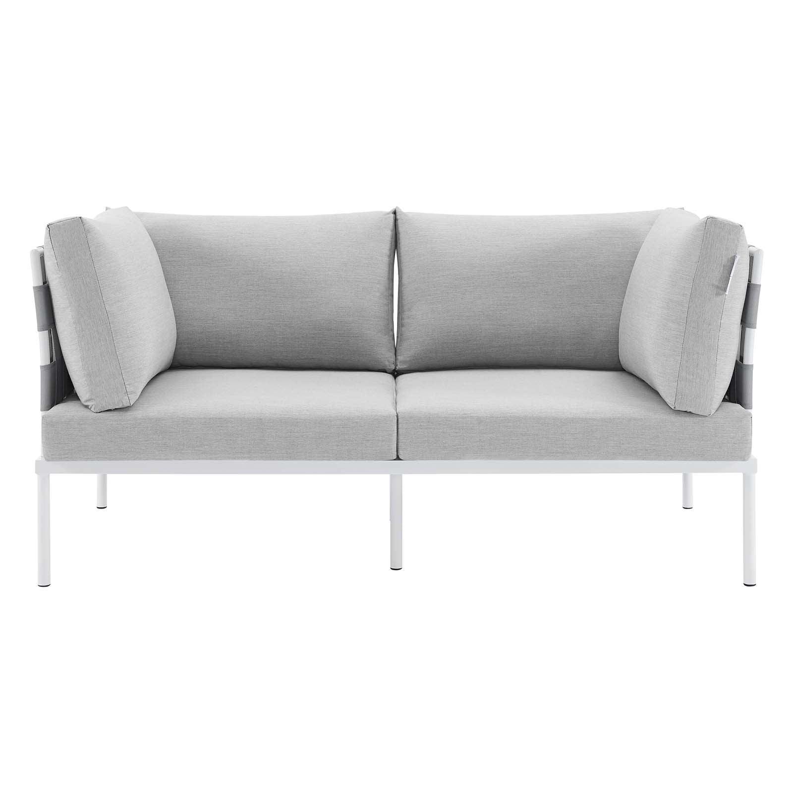 Harmony Sunbrella Outdoor Patio Aluminum Loveseat, EEI-4964 FredCo