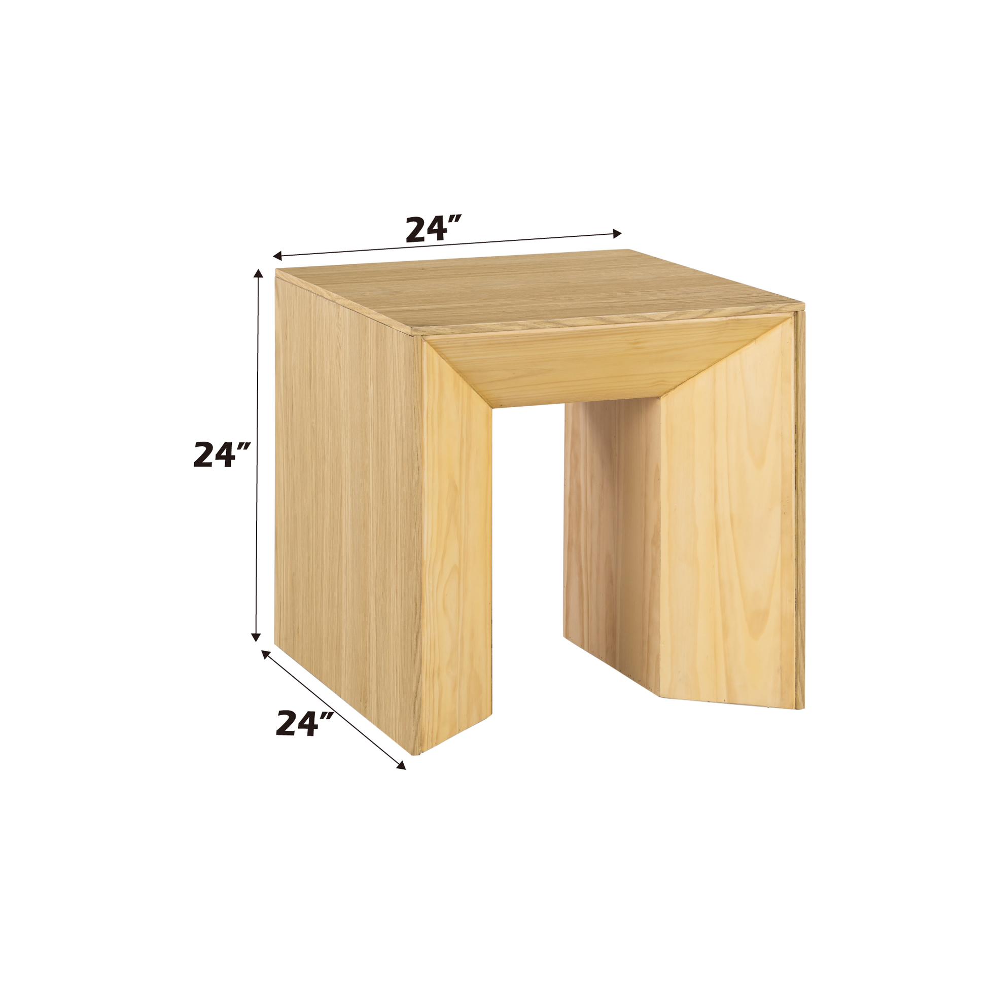 Harold Natural Oak Finish End Table FredCo