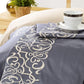 Harrison 100% Cotton Oriental Embroidered Duvet Cover Pillow Sham Set FredCo