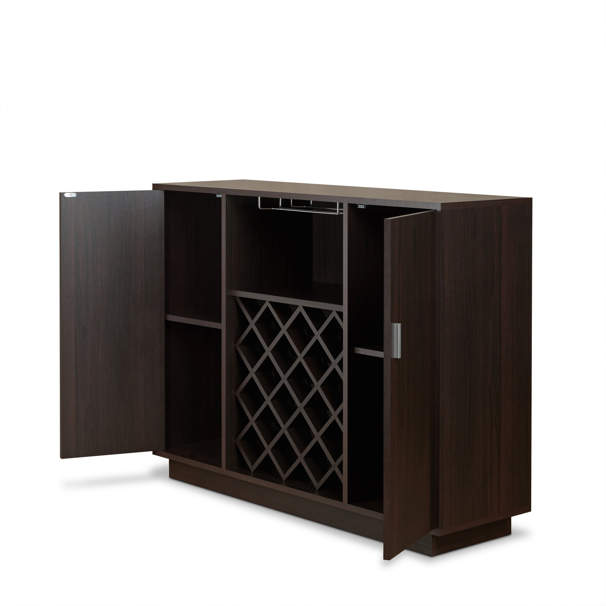 Hazen Espresso Finish Wine Cabinet FredCo