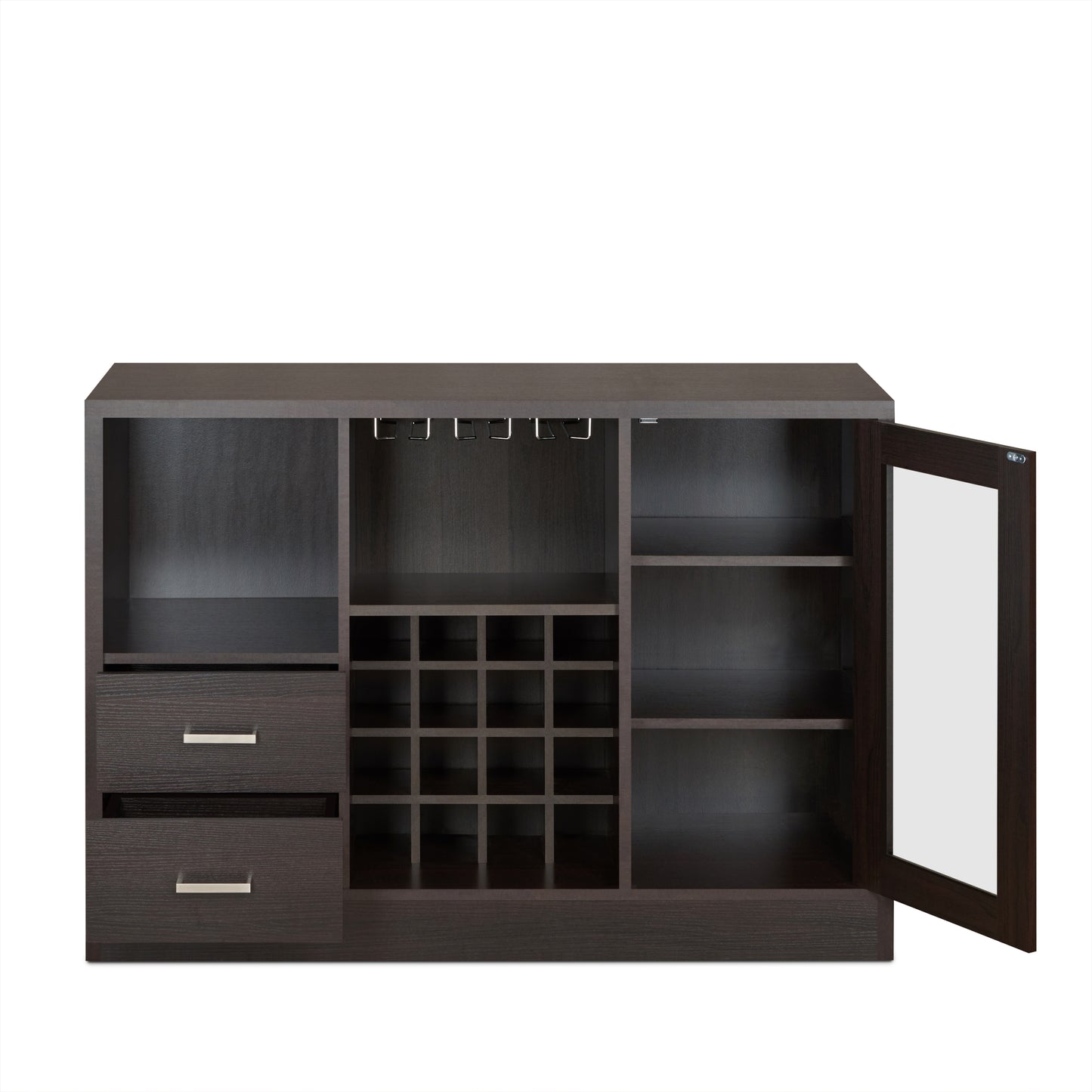 Hazen Espresso Finish Wine Cabinet III FredCo