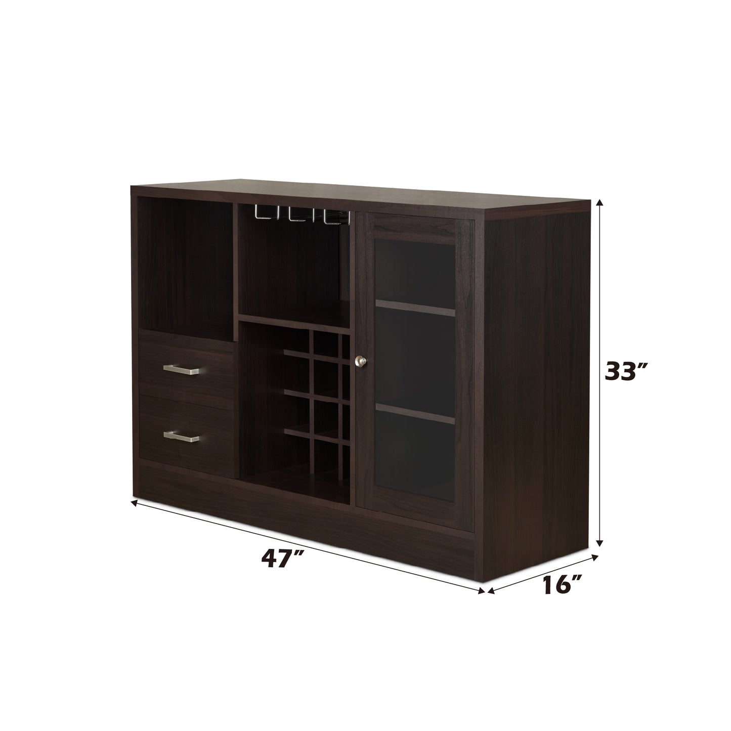 Hazen Espresso Finish Wine Cabinet III FredCo