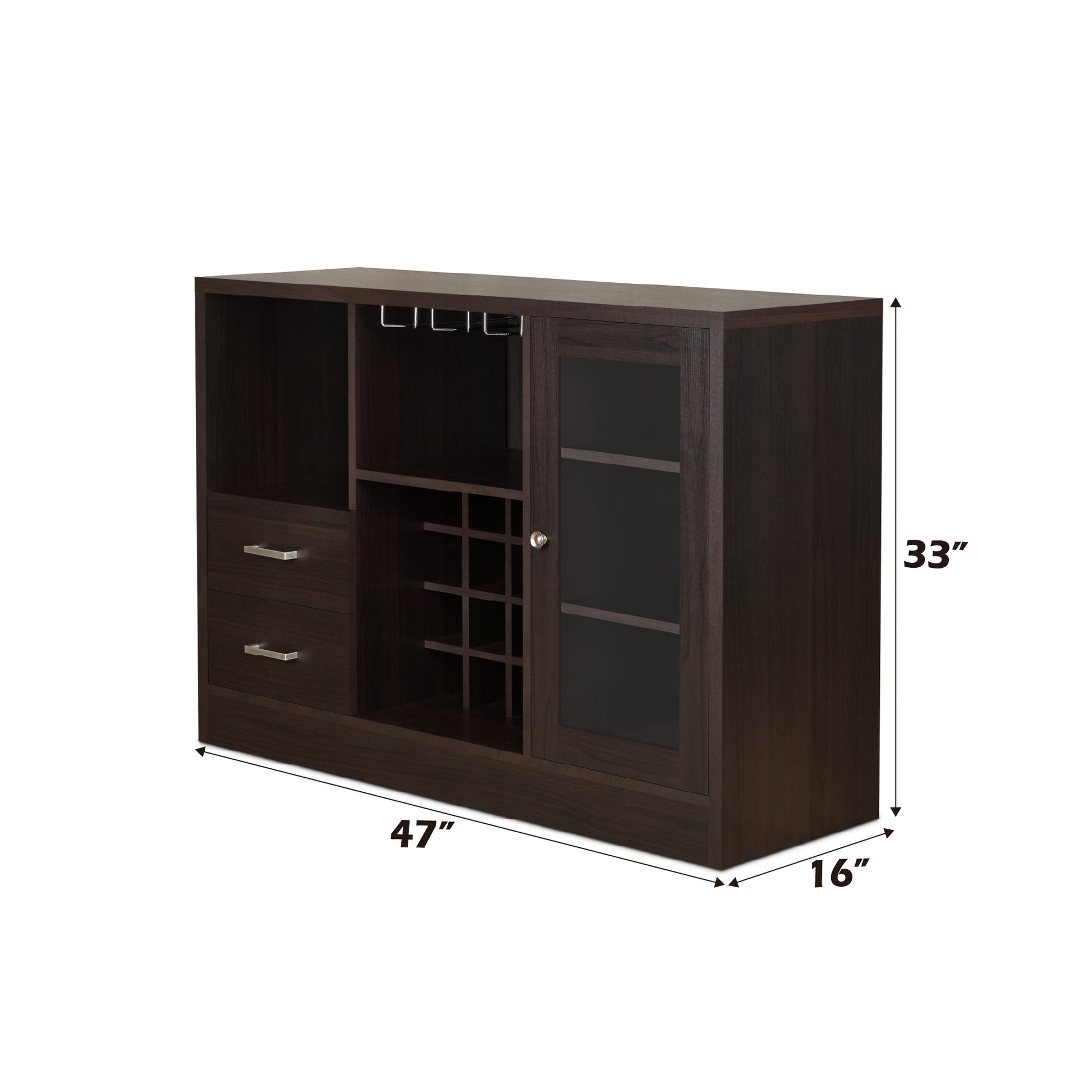 Hazen Espresso Finish Wine Cabinet III FredCo