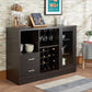Hazen Espresso Finish Wine Cabinet III FredCo
