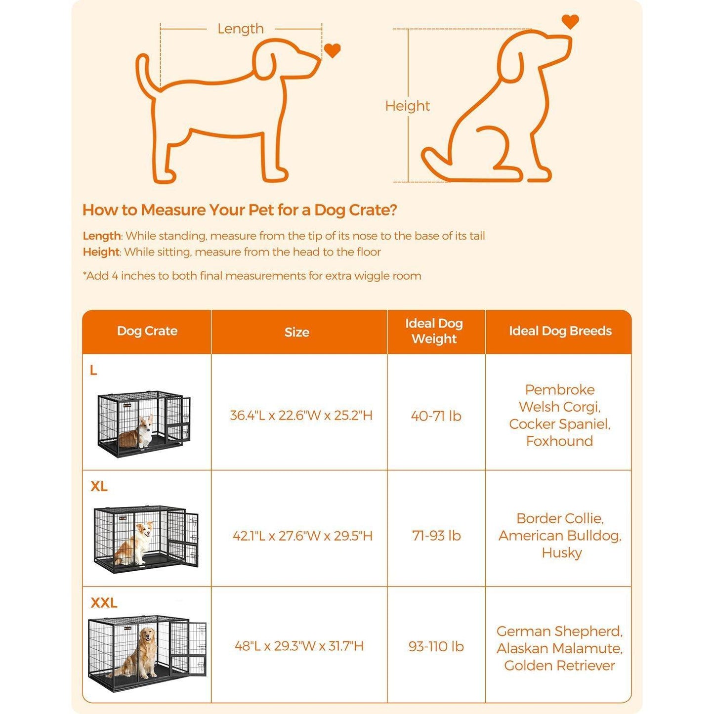 Heavy-Duty Dog Crate 36.4 x 22.6 x 25.2 Inches FredCo