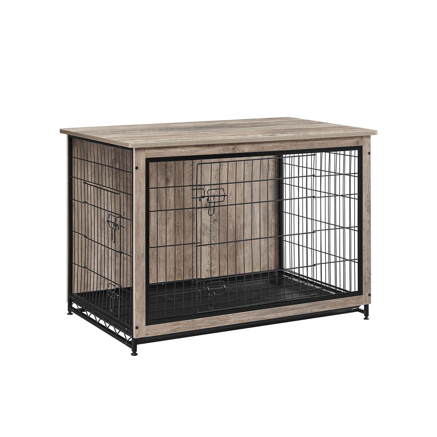 Heavy-Duty Dog Crate Furniture Greige FredCo