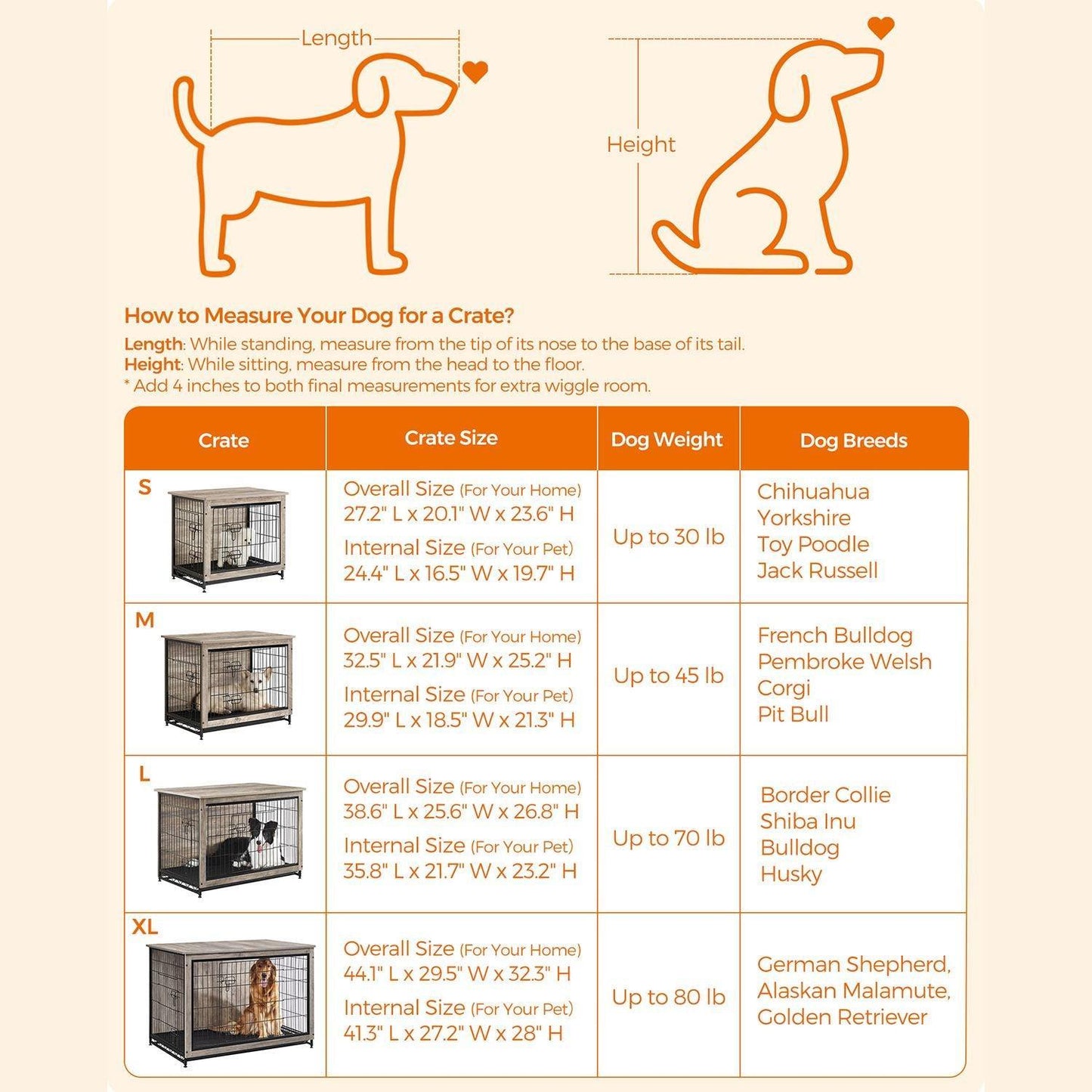 Heavy-Duty Dog Crate Furniture Greige FredCo