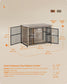 Heavy-Duty Dog Crate Furniture Heather Greige FredCo