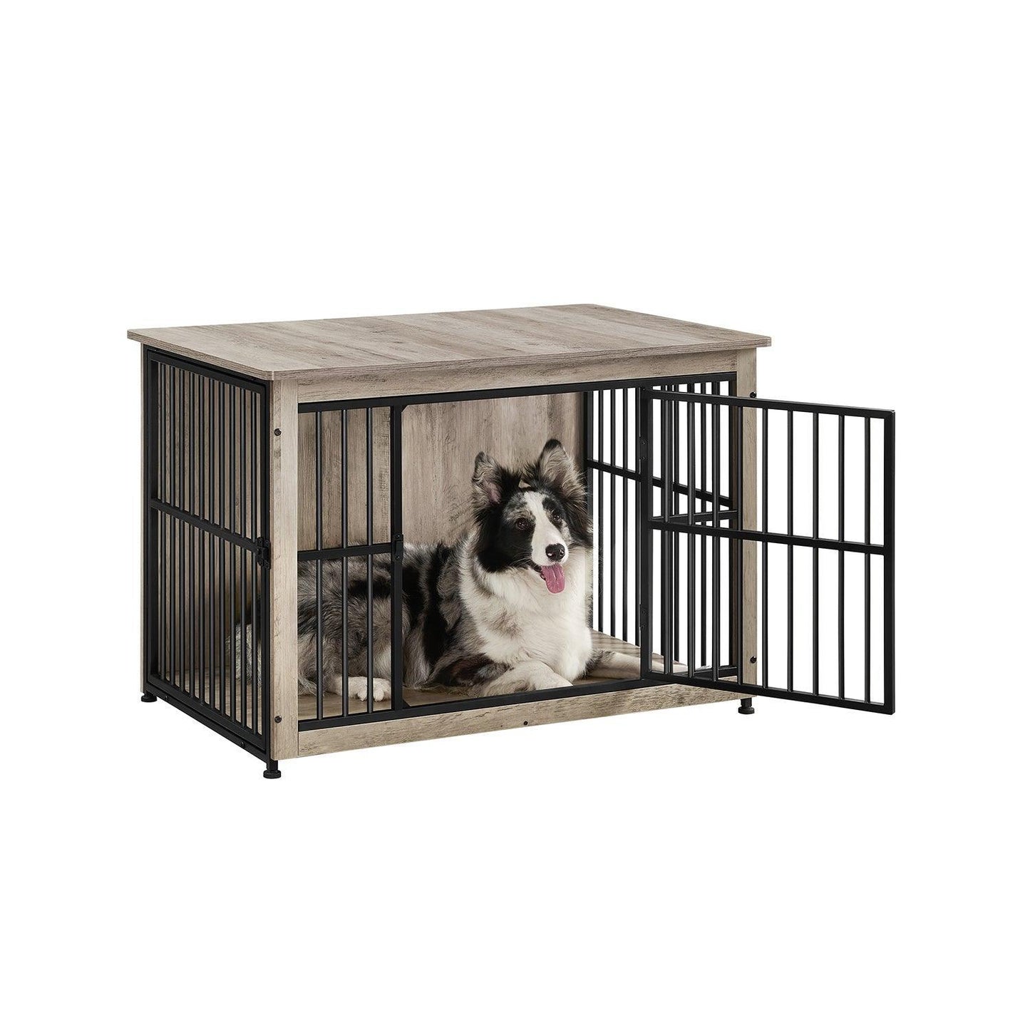 Heavy-Duty Dog Crate Furniture Heather Greige FredCo