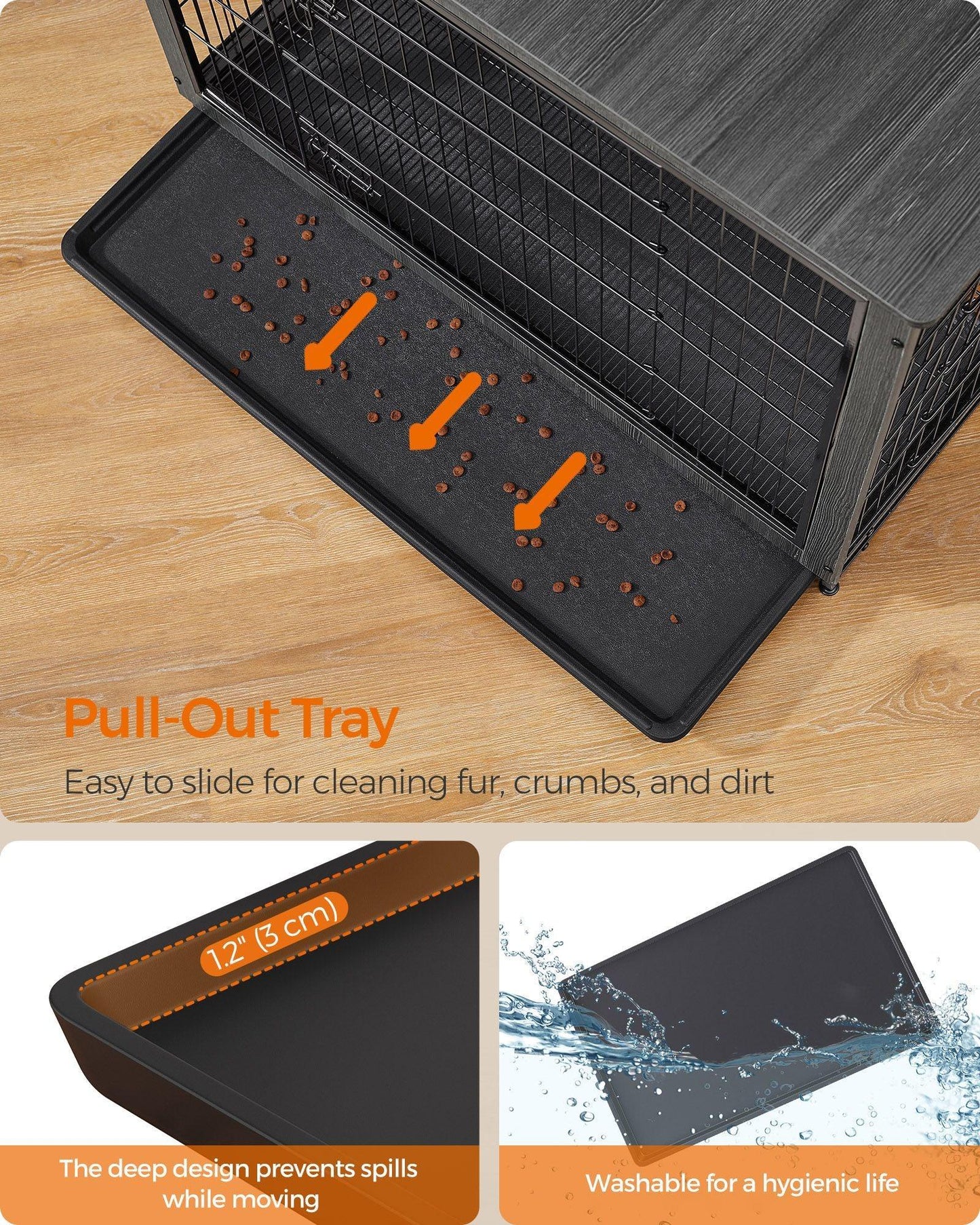 Heavy-Duty Dog Crate Furniture Ink Black FredCo