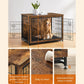 Heavy-Duty Dog Crate Furniture Rustic Brown FredCo