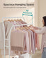 Heavy-Duty Double-Rod Clothes Rack Cloud White FredCo