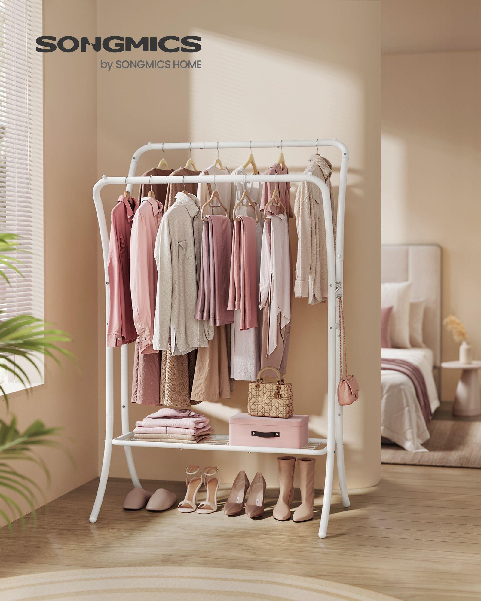 Heavy-Duty Double-Rod Clothes Rack Cloud White FredCo