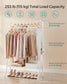 Heavy-Duty Double-Rod Clothes Rack Cloud White FredCo