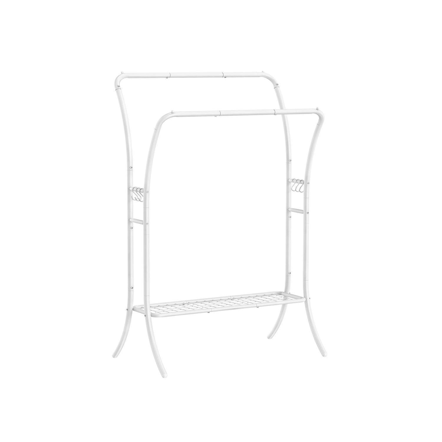 Heavy-Duty Double-Rod Clothes Rack Cloud White FredCo