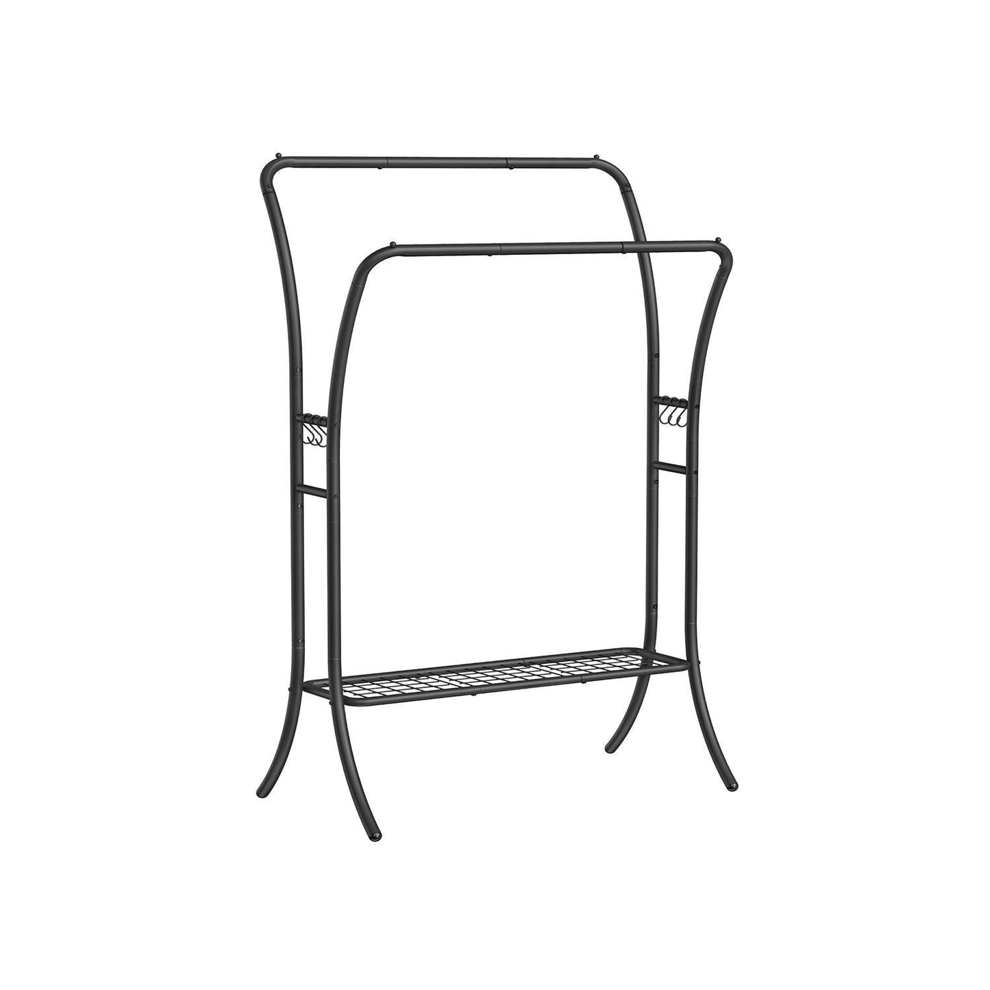 Heavy-Duty Double-Rod Clothes Rack Ink Black FredCo