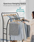Heavy-Duty Double-Rod Clothes Rack Ink Black FredCo