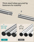 Heavy-Duty Double-Rod Clothes Rack Silver FredCo