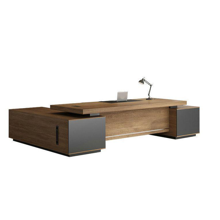 High Quality Luxury Executive Office Desk Brown, Right Side FredCo