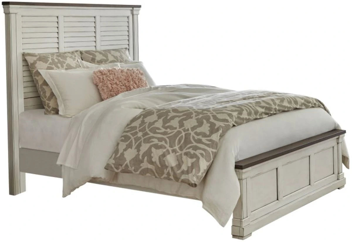 Hillcrest 5-piece Queen Panel Bedroom Set White and Dark Rum Coaster FredCo