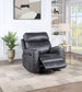 Hirah Dark Gray Microfiber Manual Recliner Chair with Cupholder Function FredCo