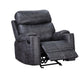 Hirah Dark Gray Microfiber Manual Recliner Chair with Cupholder Function FredCo