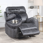 Hirah Dark Gray Microfiber Manual Recliner Chair with Cupholder Function FredCo