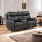Hirah Dark Gray Microfiber Manual Recliner Loveseat with Cupholder Function and Built-in USB Port FredCo